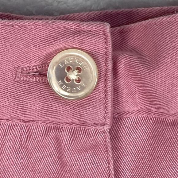 Lauren Ralph Lauren Womens 6P Preppy Pink Twill High Rise Chino Beach Shorts - Picture 2 of 8
